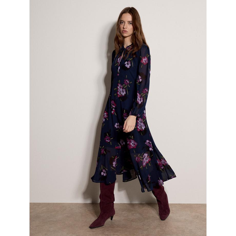 APRICOT Robe mi-longue en mousseline à imprimé floral  