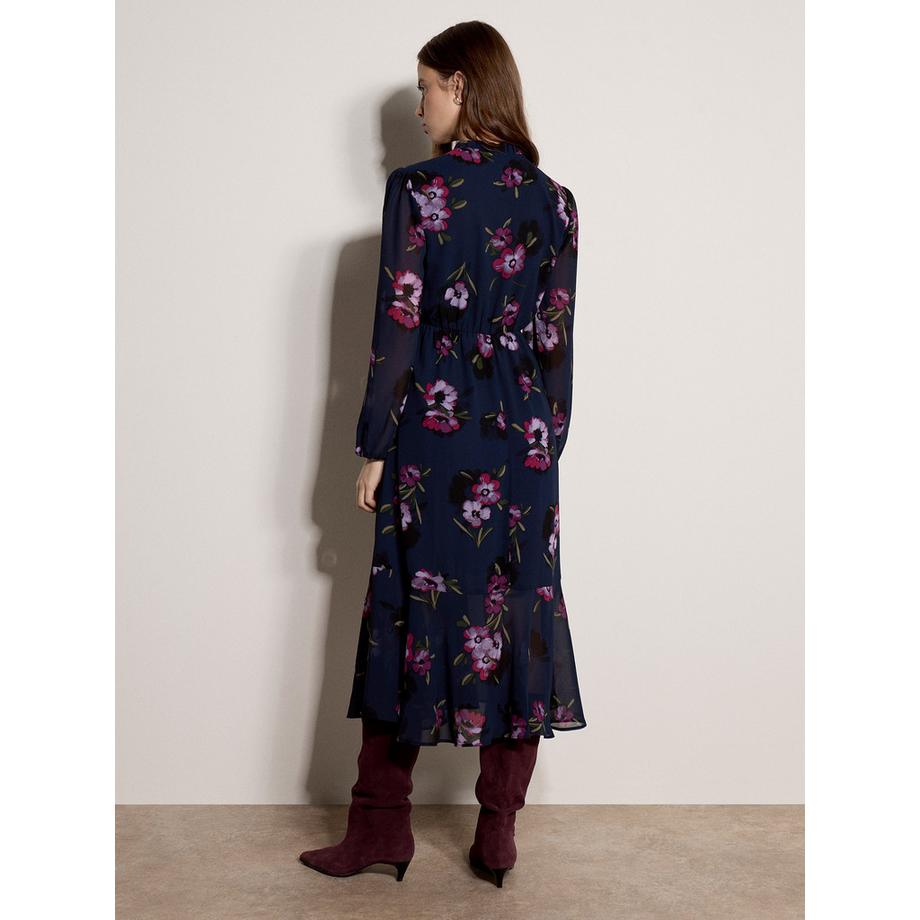 APRICOT Robe mi-longue en mousseline à imprimé floral  