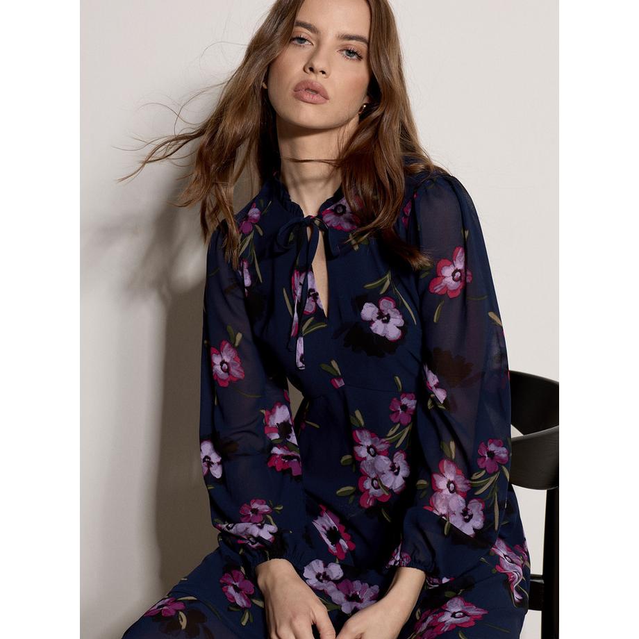 APRICOT Robe mi-longue en mousseline à imprimé floral  