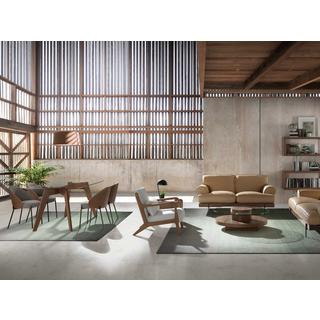 ANGEL CERDA Tavolo da pranzo rettangolare vetro temperato e noce  