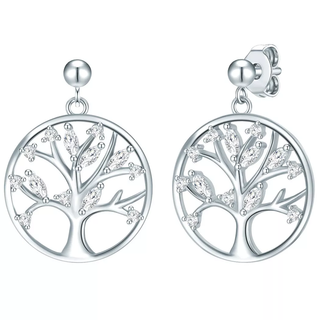Rafaela Donata - Ohrhänger Baum des Lebens, 21mm, Silber