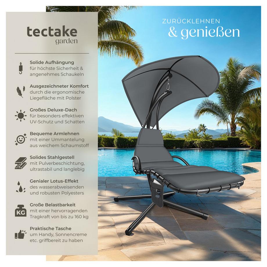 Tectake Sdraio sospesa Elaria  grande parasole con protezione UV  