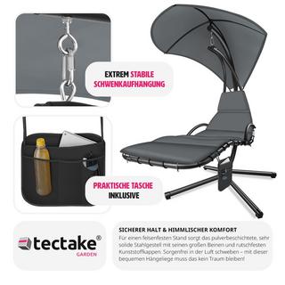 Tectake Fauteuil suspendu Elaria avec pare-soleil et poche latérale  