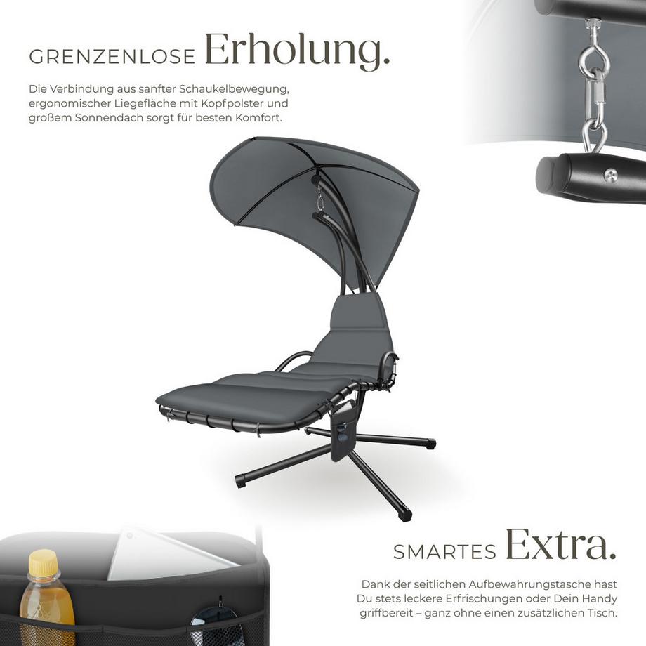 Tectake Sdraio sospesa Elaria  grande parasole con protezione UV  