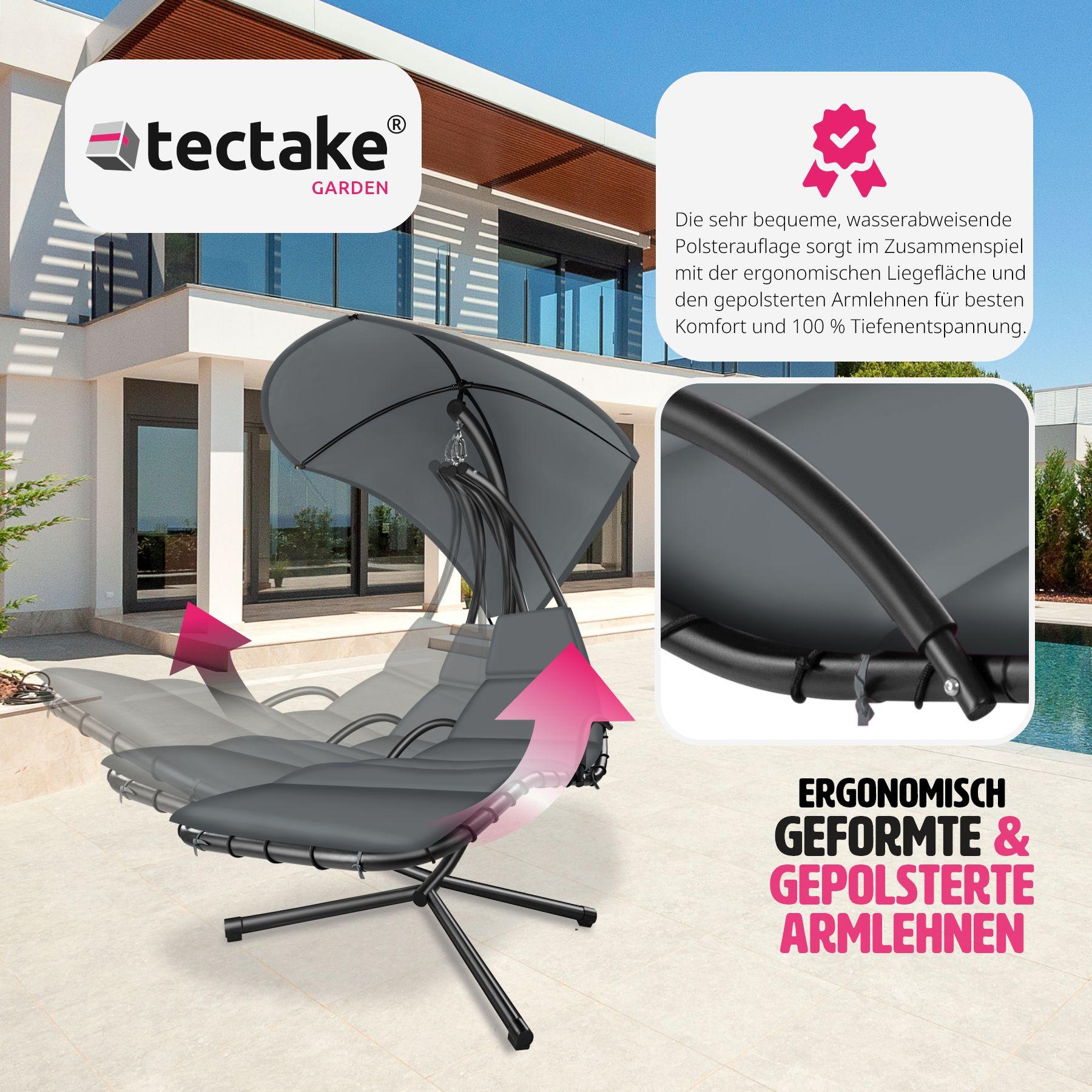 Tectake Fauteuil suspendu Elaria avec pare-soleil et poche latérale  