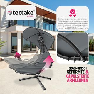 Tectake Fauteuil suspendu Elaria avec pare-soleil et poche latérale  