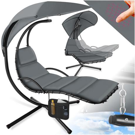 Tectake Fauteuil suspendu Elaria avec pare-soleil et poche latérale  