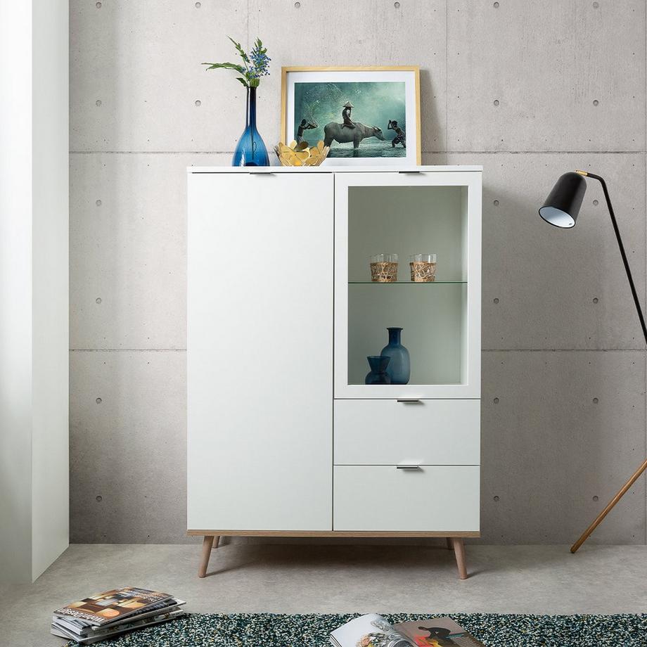 Calicosy Vaisselier avec 2 Portes et 2 Tiroirs H140 cm - COPENHAGUE  