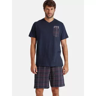 Admas  Pyjama Shorts T-Shirt V-Ausschnitt JAndJ Lois 