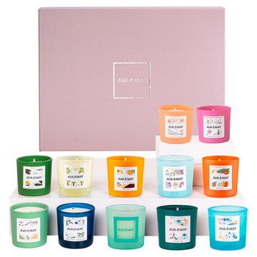 Ava&May Coffret de Bougies Parfumées Island Hopping, 12 pièces