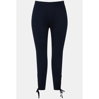 Ulla Popken  Leggings di cotone biologico con arricciature e cintura elastica 