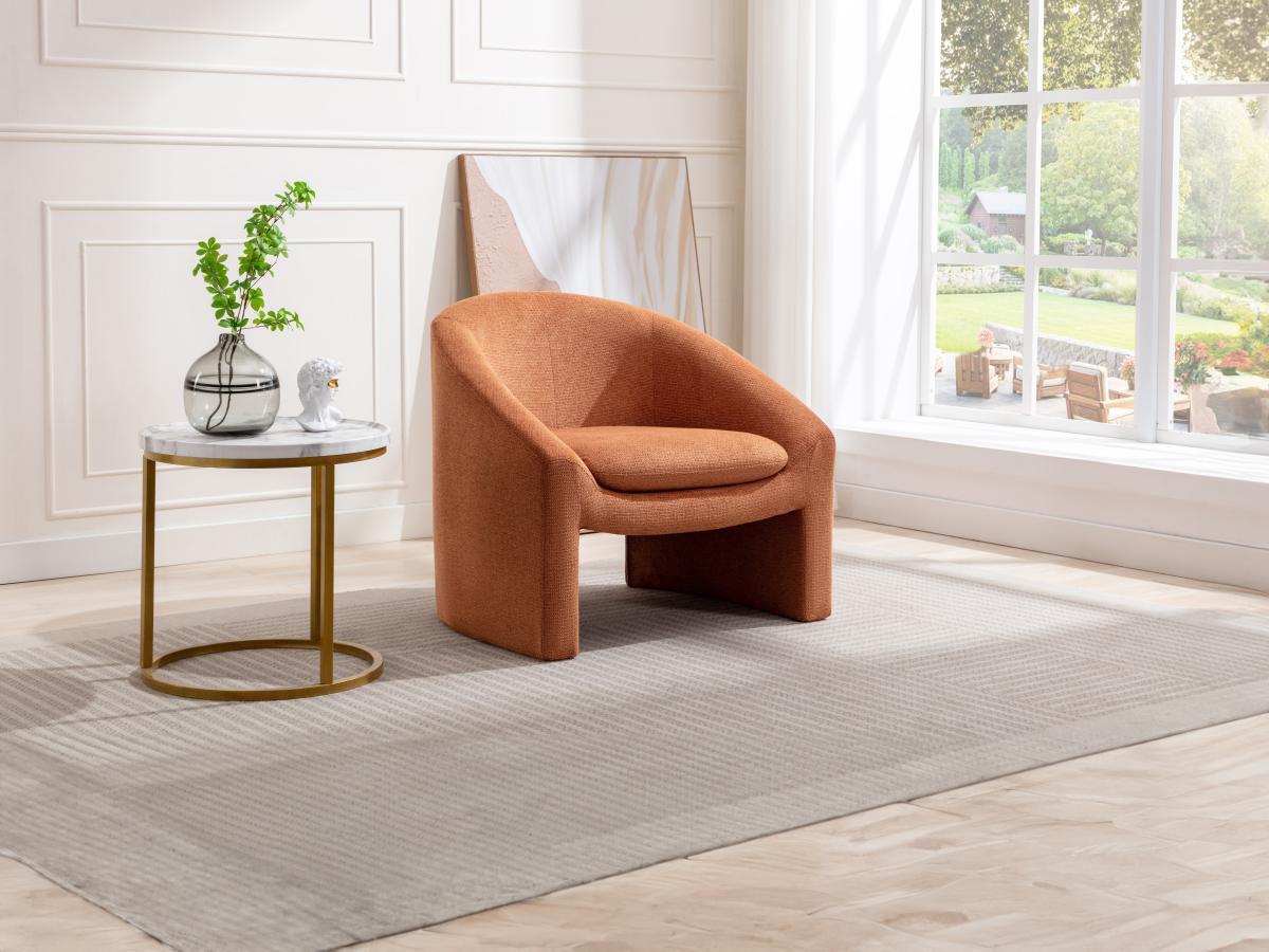 Vente-unique Fauteuil en tissu terracotta OSSANA  