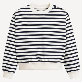 La Redoute Collections  Gestreiftes Sweatshirt mit rundem Ausschnitt 