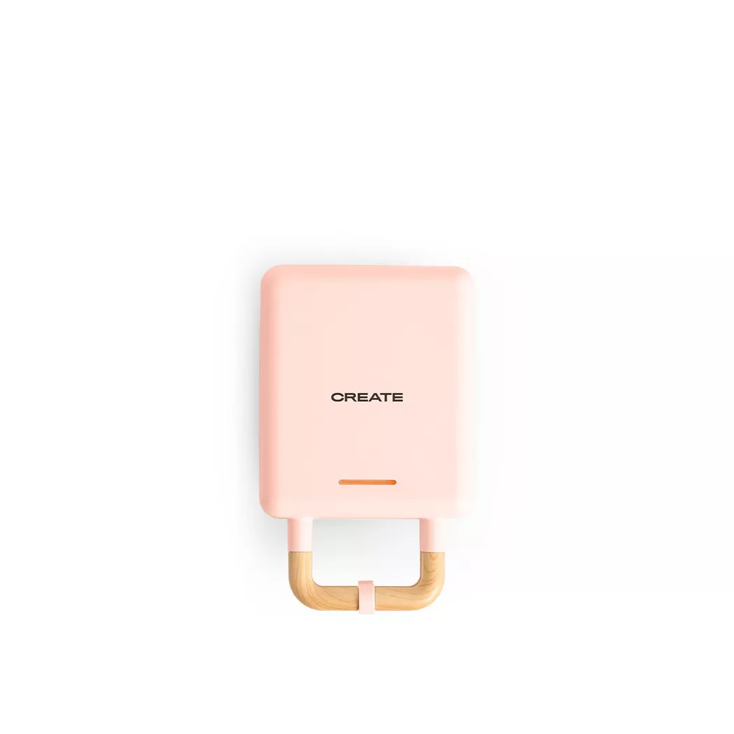 CREATE – STONE 2 IN 1 COMPACT Sandwich- und Waffeleisen mit austauschbaren Tellern pastelrosa, Rosa