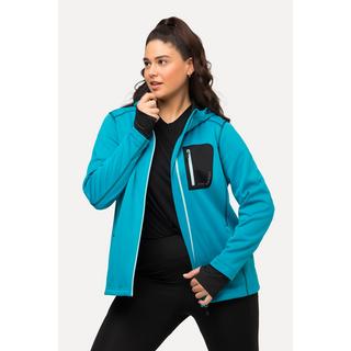 Ulla Popken  HYPRAR Sweatjacke, Reflektordruck, Kapuze, Daumenloch 