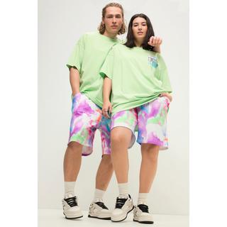 Studio Untold  Sweat-Bermuda, Wide Legs, Colorprint, Elastikbund, Unisex 