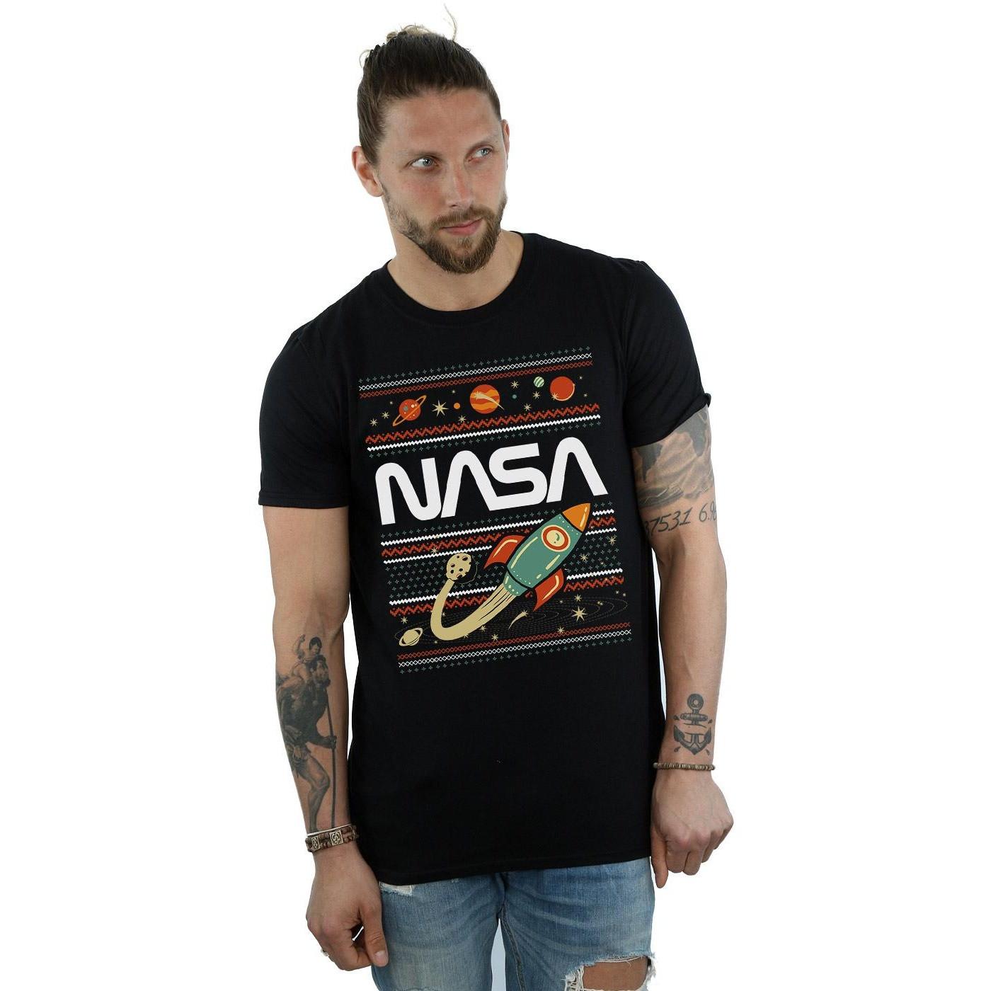 Nasa Ugly Christmas Rocket T-Shirt  