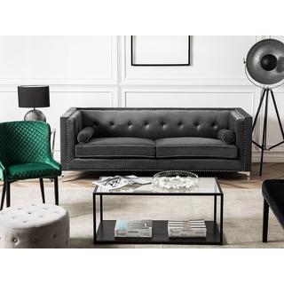 Beliani 3 Sitzer Sofa aus Samtstoff Glamourös AVALDSENES  