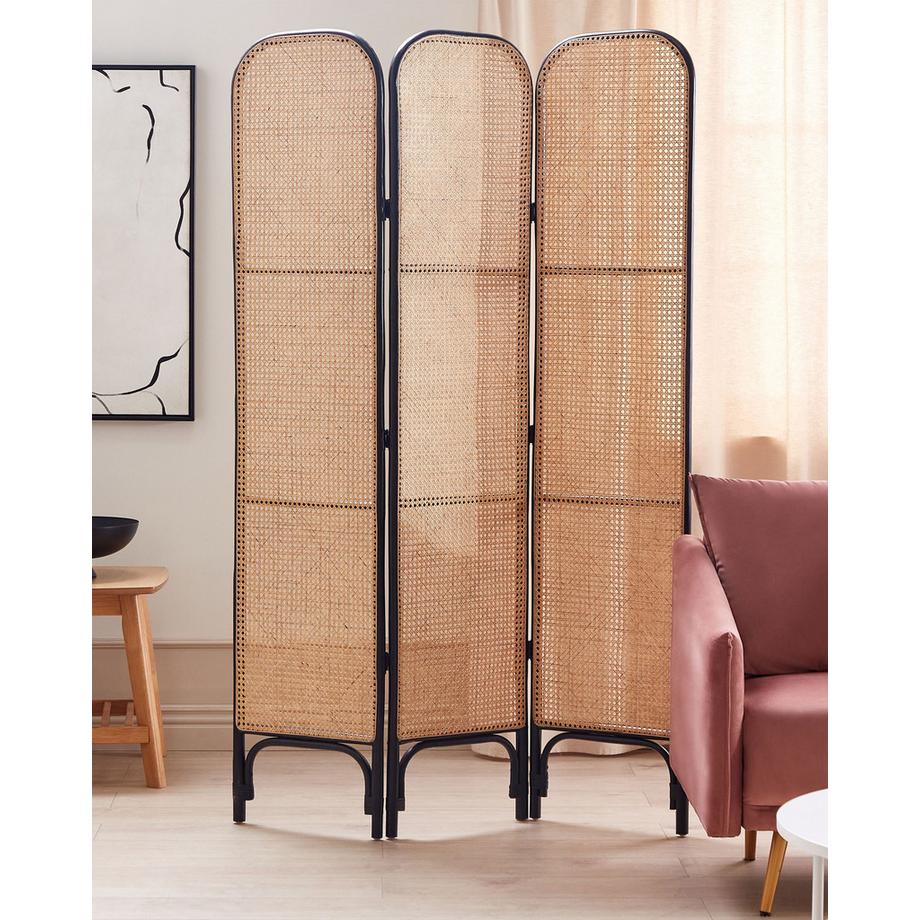 Beliani Divisorio per ambienti a 3 pannelli en Rattan Boho POTENZA  