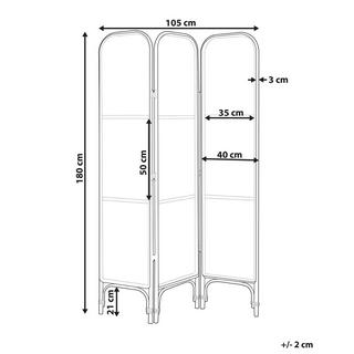 Beliani Divisorio per ambienti a 3 pannelli en Rattan Boho POTENZA  