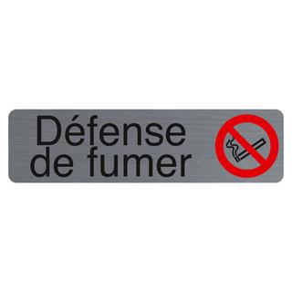 Exacompta Plaque adhésive imitation aluminium Défenser de fumer 16,5X4,4 cm  