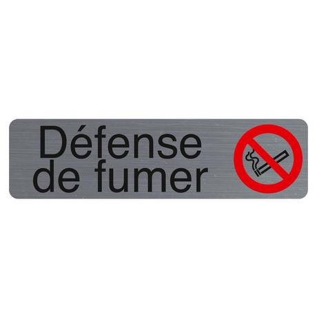 Exacompta Plaque adhésive imitation aluminium Défenser de fumer 16,5X4,4 cm  