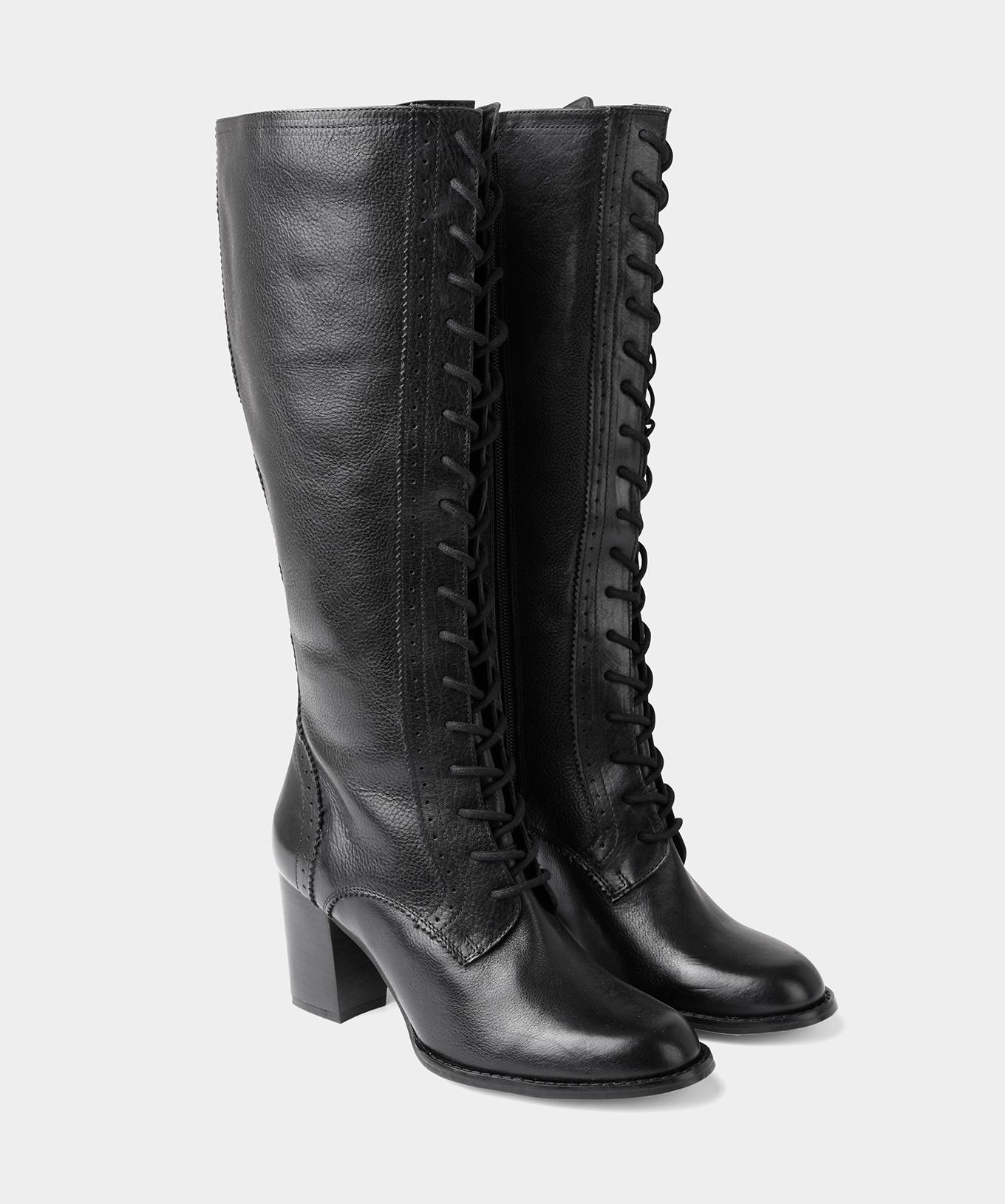 Joe Browns  Geprägte Lederstiefel mit Seitenreißverschluss & Schnürung 