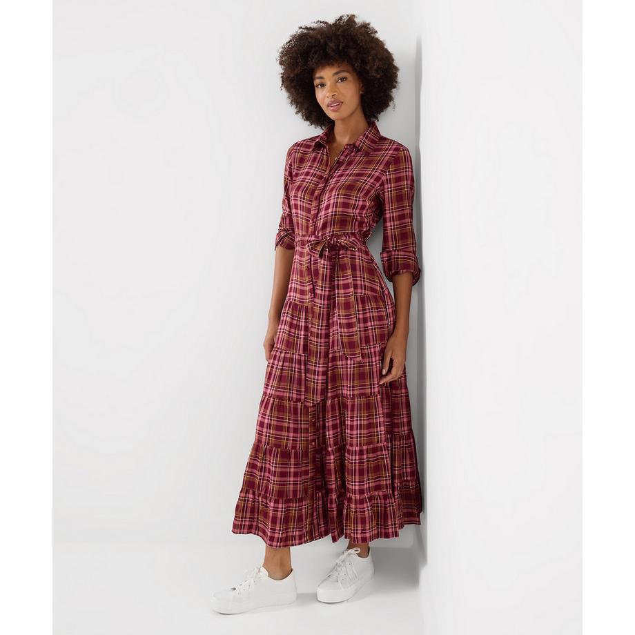 Joe Browns Robe Longue à Carreaux Boutonnée  