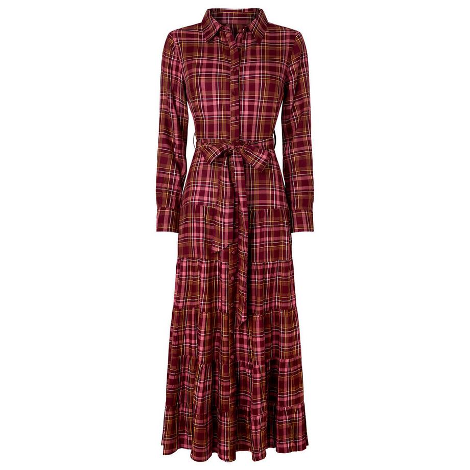 Joe Browns Robe Longue à Carreaux Boutonnée  