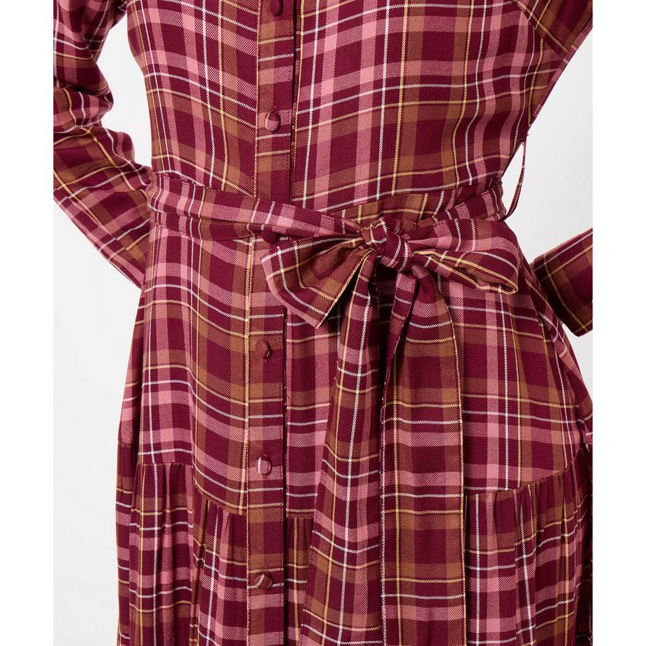 Joe Browns Robe Longue à Carreaux Boutonnée  