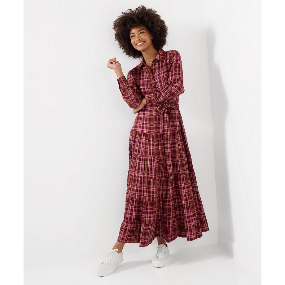 Joe Browns Robe Longue à Carreaux Boutonnée  