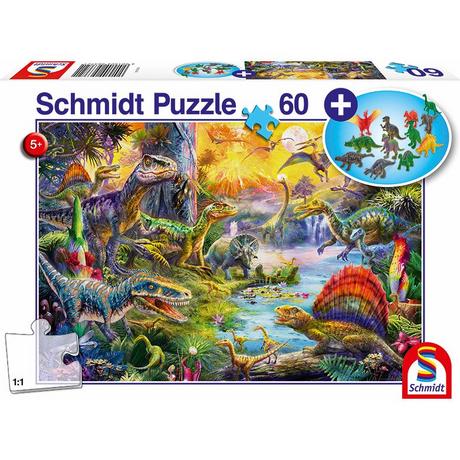 Schmidt  Puzzle Dinosaurier inkl. Dino-Figuren (60Teile) 