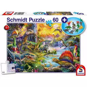 Puzzle Dinosaurier inkl. Dino-Figuren (60Teile)