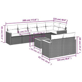 VidaXL Ensemble de canapés de jardin rotin synthétique  