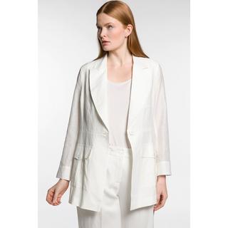 Ulla Popken  Blazer, manches transparentes, col à revers, lin mélangé 