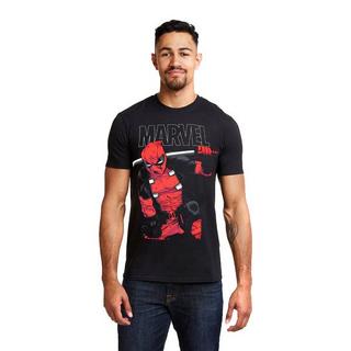 Deadpool Logo Schwert Kurzarm T-Shirt  