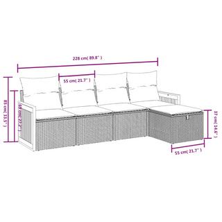 VidaXL Ensemble de canapés de jardin rotin synthétique  