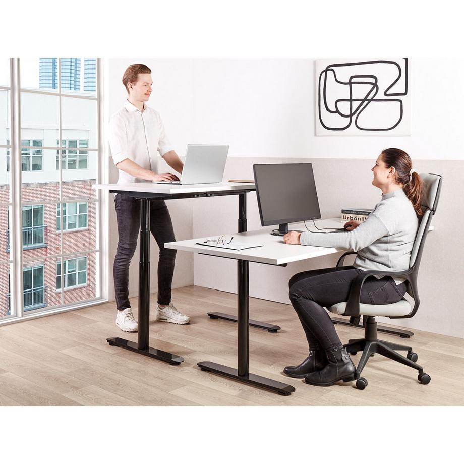 Beliani Bureau réglable en hauteur électriquement en Panneau de particules de bois  DESTINAS  