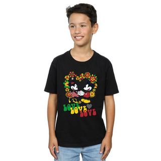 Disney  Mickey And Minnie Mouse Hippie Love TShirt 