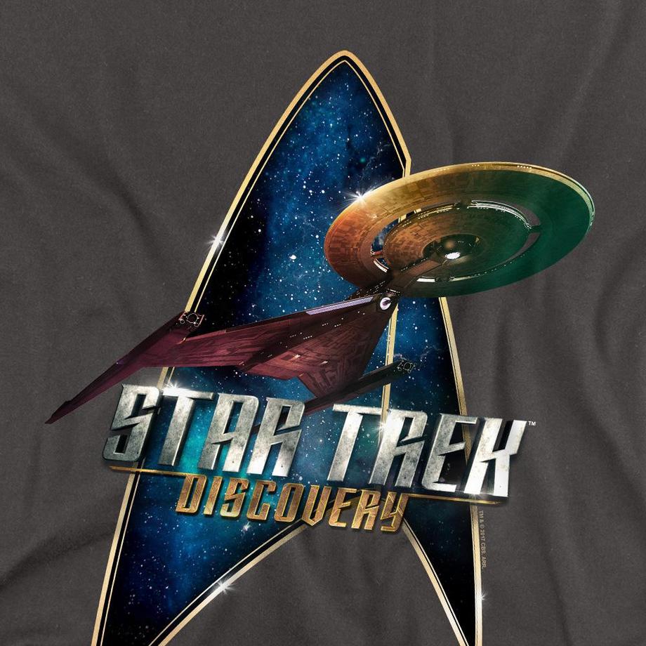 Star Trek T-Shirt Maniche Lunghe Stampa Discovery  