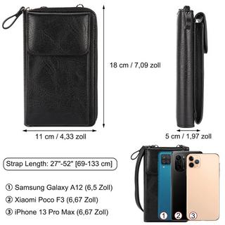 Only-bags.store Sacoche pour téléphone portable avec portefeuille, à accrocher autour du cou, sacoche monochrome pour téléphone portable avec portefeuille Sacoche pour téléphone portable avec portefeuille, à accrocher autour du cou, sacoche monochrome pour téléphone portable avec portefeuille 