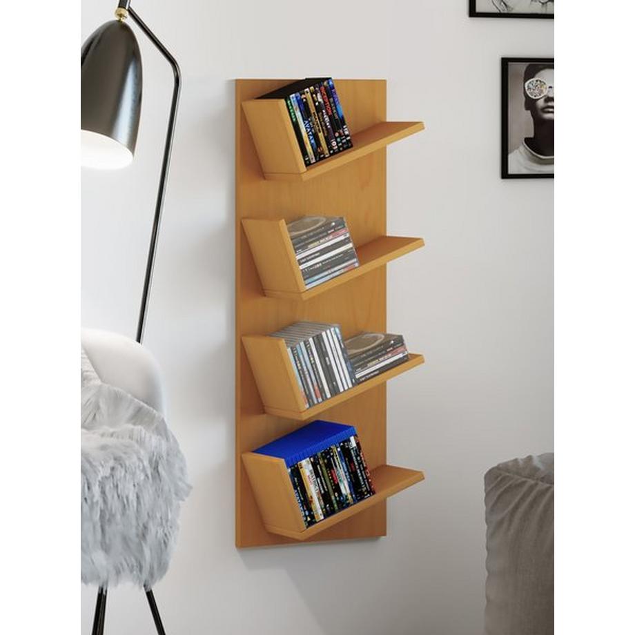 VCM Holzregal hängend | platzsparendes Regal | Maße: H. 90 x B. 33 x T. 16 cm | Elegantes Regal hängend | Aufbewahrungsregal | Bücherregal | Wandboard -  