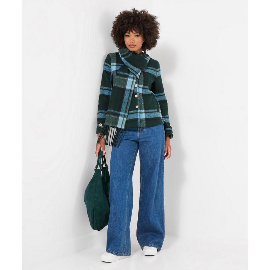 Joe Browns Giubbotto a Quadri Willow con Sciarpa Staccabile  