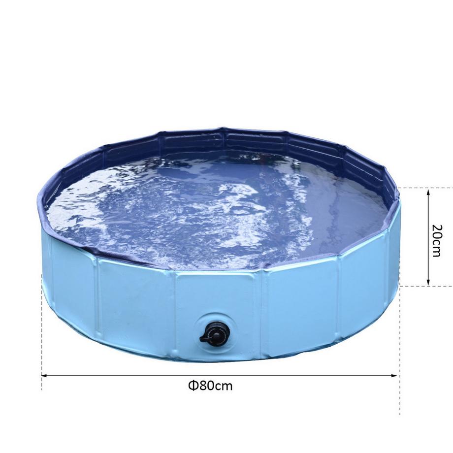 Northio  Piscina Per Cani, Robusta Piscina Per Cani, Piscina In Pvc + Legno, Blu, Ø80Xh20 Cm, Divertimento Estivo 
