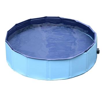 Piscina Per Cani, Robusta Piscina Per Cani, Piscina In Pvc + Legno, Blu, Ø80Xh20 Cm, Divertimento Estivo