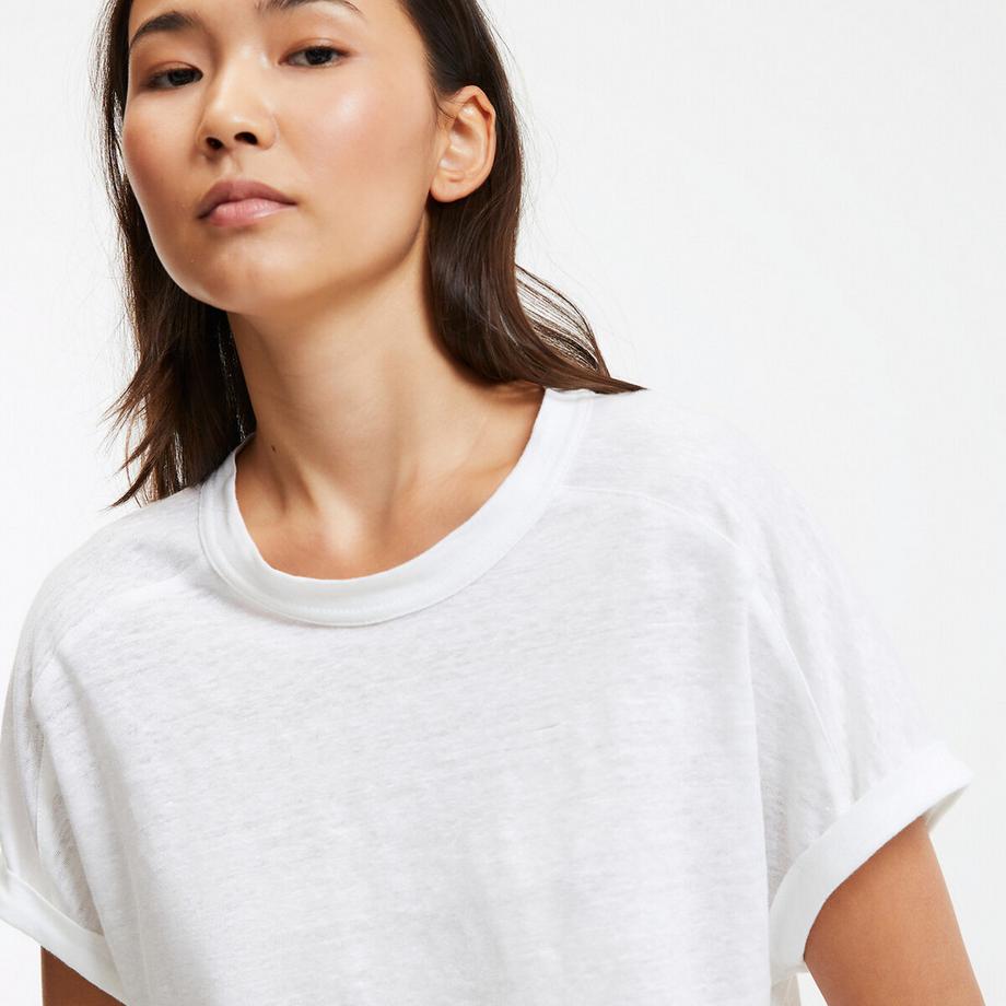 La Redoute Collections Leinen Rundhals T-Shirt  