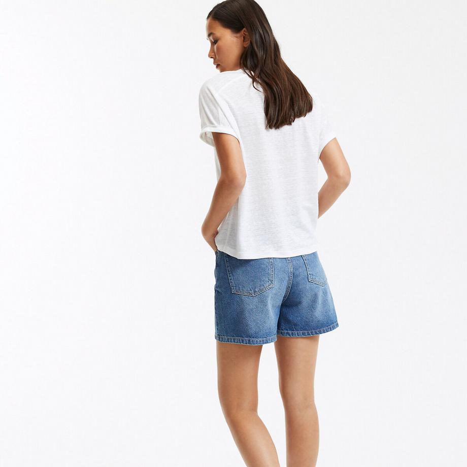 La Redoute Collections Leinen Rundhals T-Shirt  