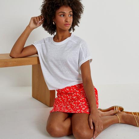 La Redoute Collections T-shirt col rond en lin  