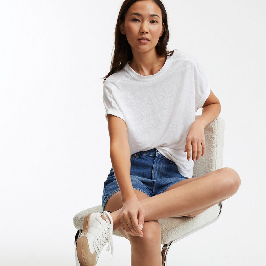 La Redoute Collections Leinen Rundhals T-Shirt  