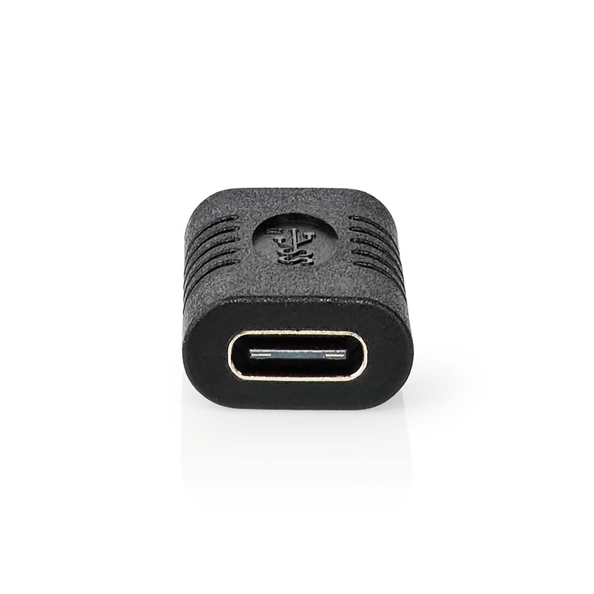 Nedis  Adattatore USB-C™ | USB 3.2 Gen 2 | USB-C™ femmina | USB-C™ femmina | 4K@60Hz | 10 Gbps | Rotondo | Nichelato | Nero | Busta 